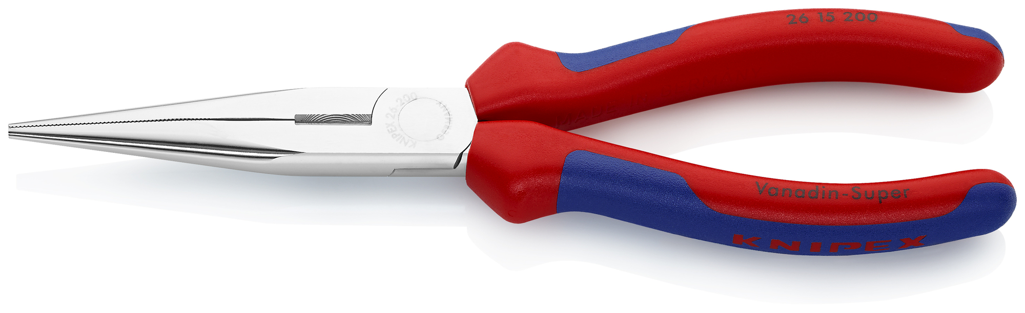 Long Nose Pliers with Cutter, 8 in., Multi-Component, Chrome Plated