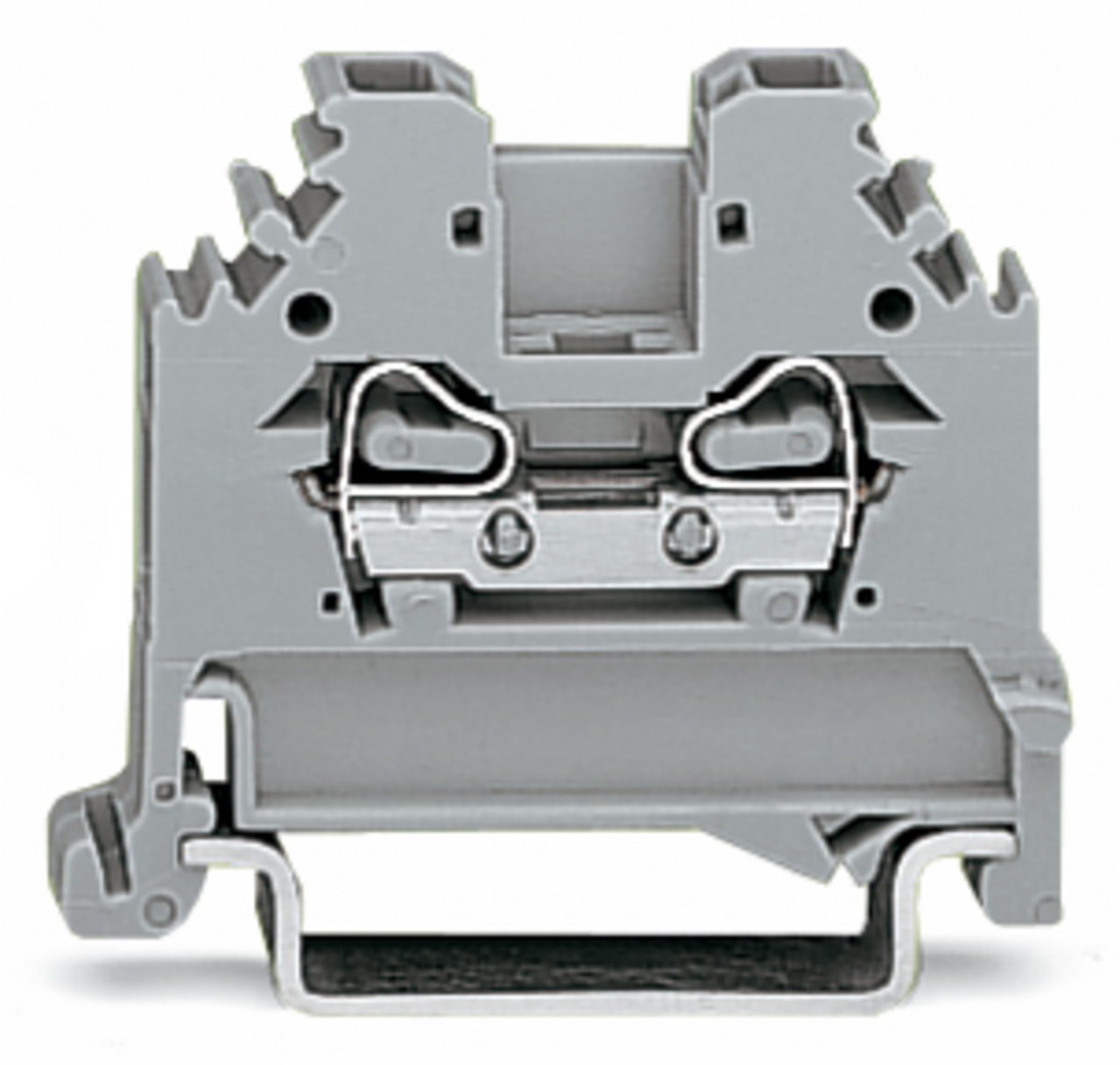 280-101 2-Conductor Through Terminal Block, 800 V, 24 A, 28 to 12 AWG Wire, DIN Rail Mount