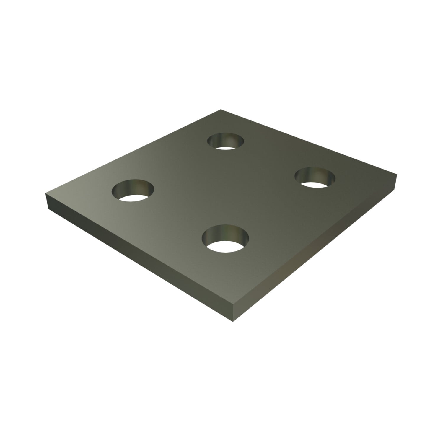P2079-EG Channel Flat Plate Fitting, 4 Holes, 3-1/2 in L x 1-5/8 in W x 1/4 in THK, HRPO Steel