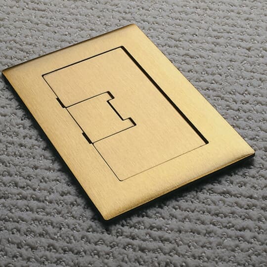 E9761BR Carlon Multi-Gang Floor Box Cover, 5 in L x 7.13 in W, Brass