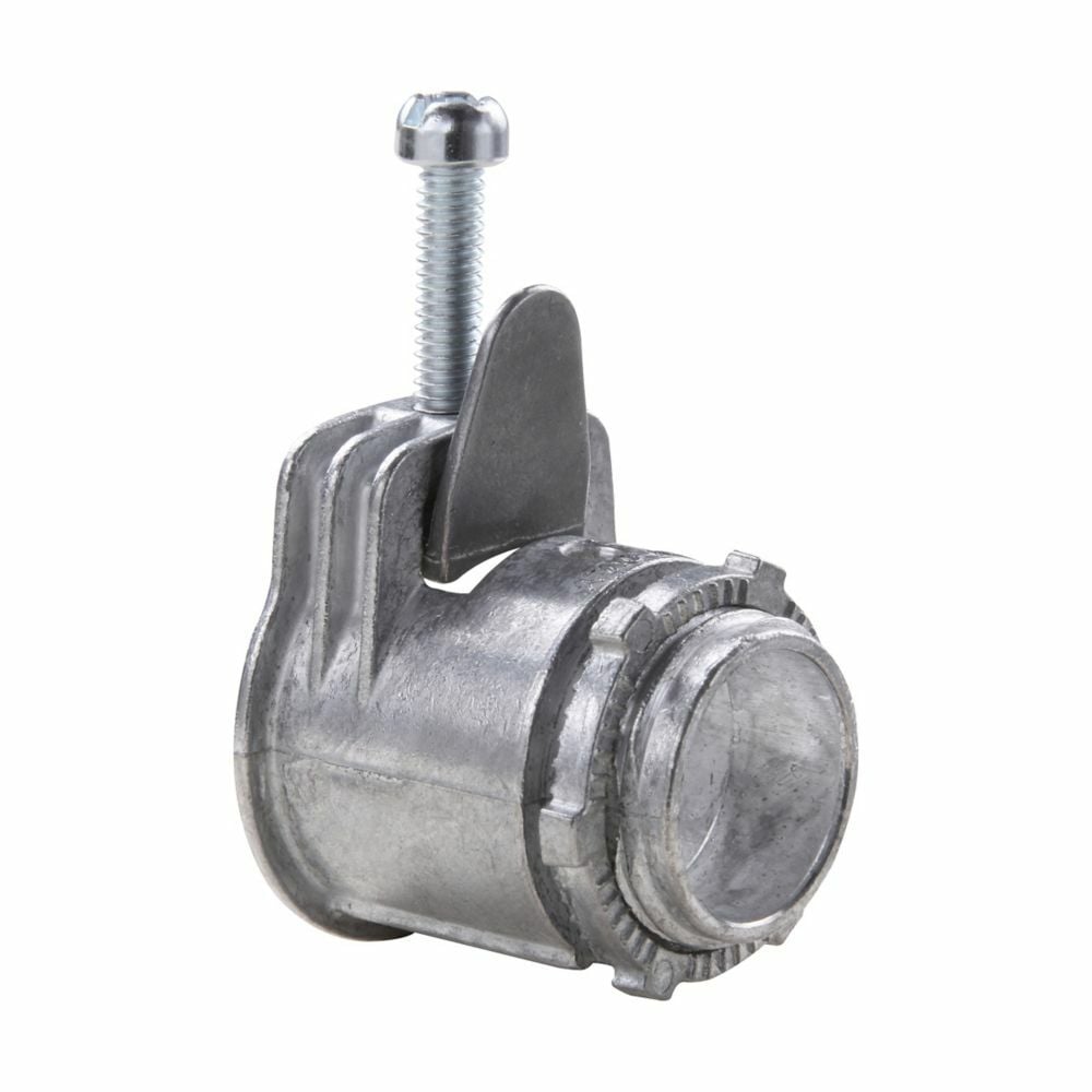 ACB38DC Box Connector, 3/8 in Trade, 1/2 in Knockout, 0.468 to 0.61 in Cable Openings, Die Cast Zinc, Natural
