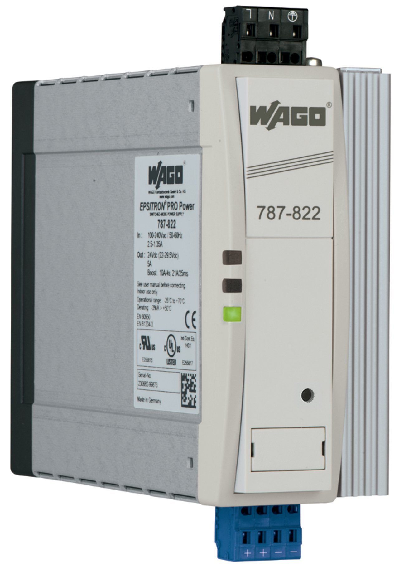 787-822 1-Phase, 300 V Input, 24 V DC Output, DIN Rail Mount