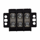 Eaton Bussmann TB200 series panel mount terminal block connector, Breakdown voltage 4800V, 600V, 30A, Double row, high barrier, 30-pole, #6-32 TPI Screw, Black, Tin-plated brass terminal, Zinc-plated Steel philslot screw