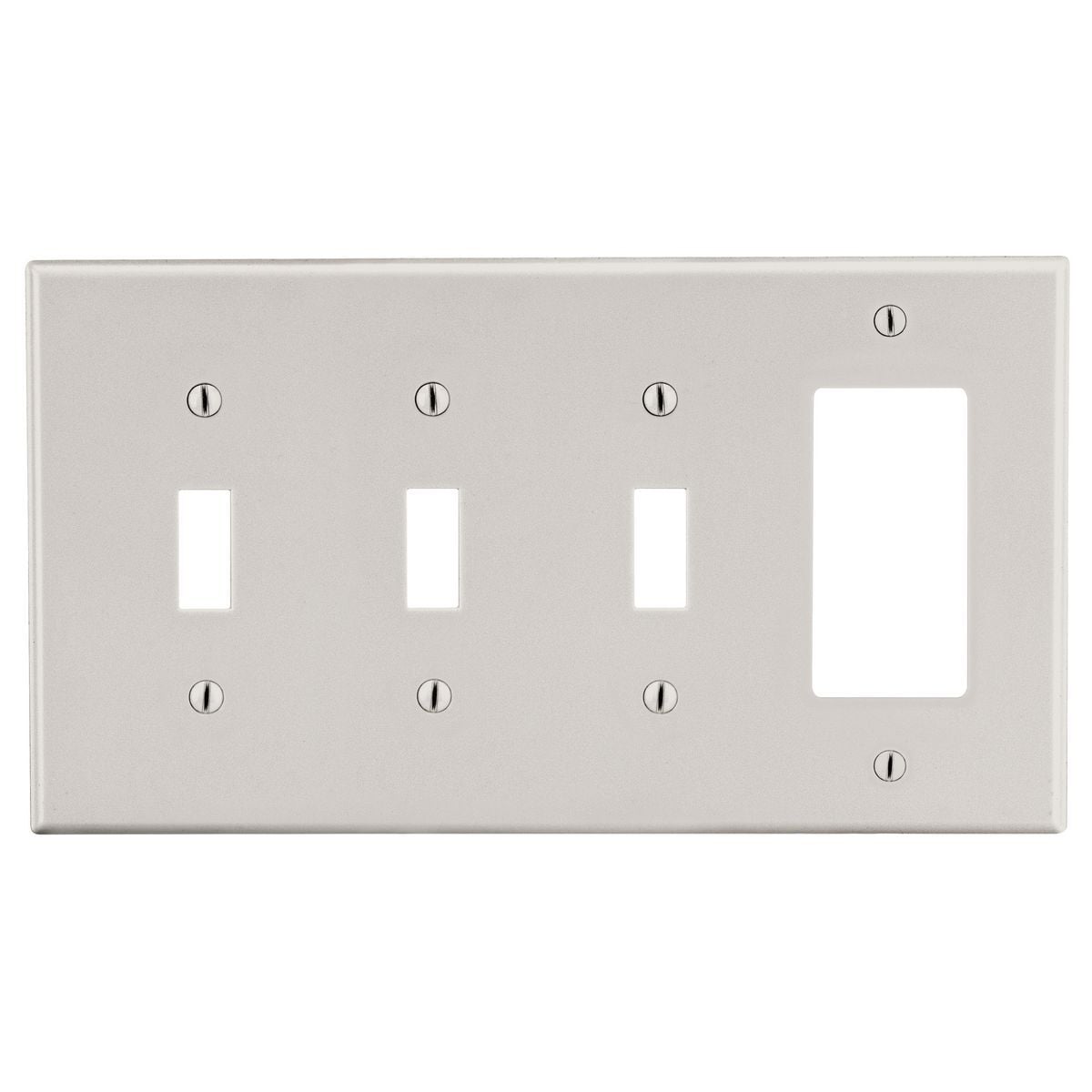 P326LA Non-Metallic Standard Wall Plate, 4 Gangs, 8.31 in W x 4.63 in H, Polycarbonate Thermoplastic, Light Almond