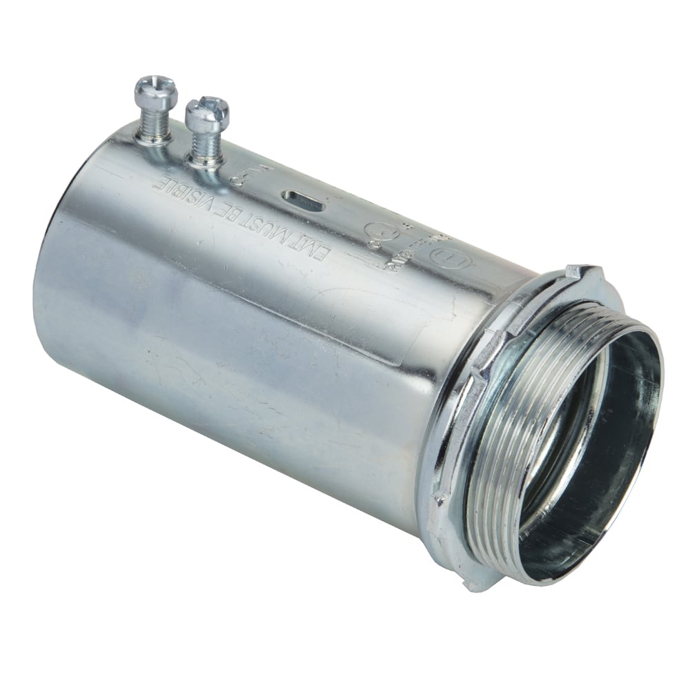 235-SLP Bridgeport Mighty-Align SLP Setscrew Slip Connector, 2 in Trade, For Use With EMT Conduit, Steel, Zinc Plated