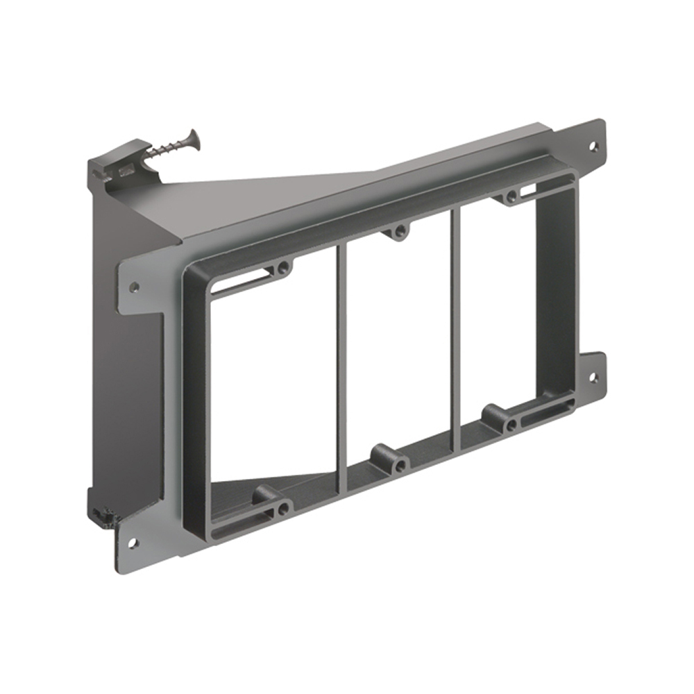 LVS3 LV Series 3-Gang Low Voltage Mounting Bracket, For Use With Cable Management System, Fastened Mount, Plastic
