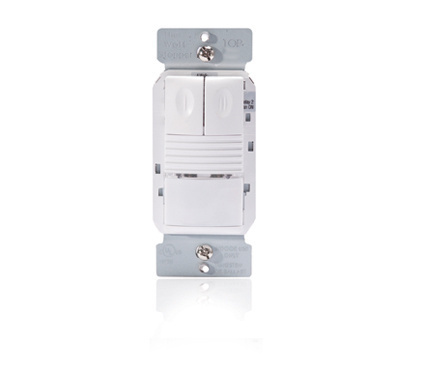 PW200I Wattstopper Dual Relay Wall Switch Occupancy Sensor, 120/230/277 VAC, Passive Infrared Sensor, 525 sq-ft Coverage, 180 deg Viewing