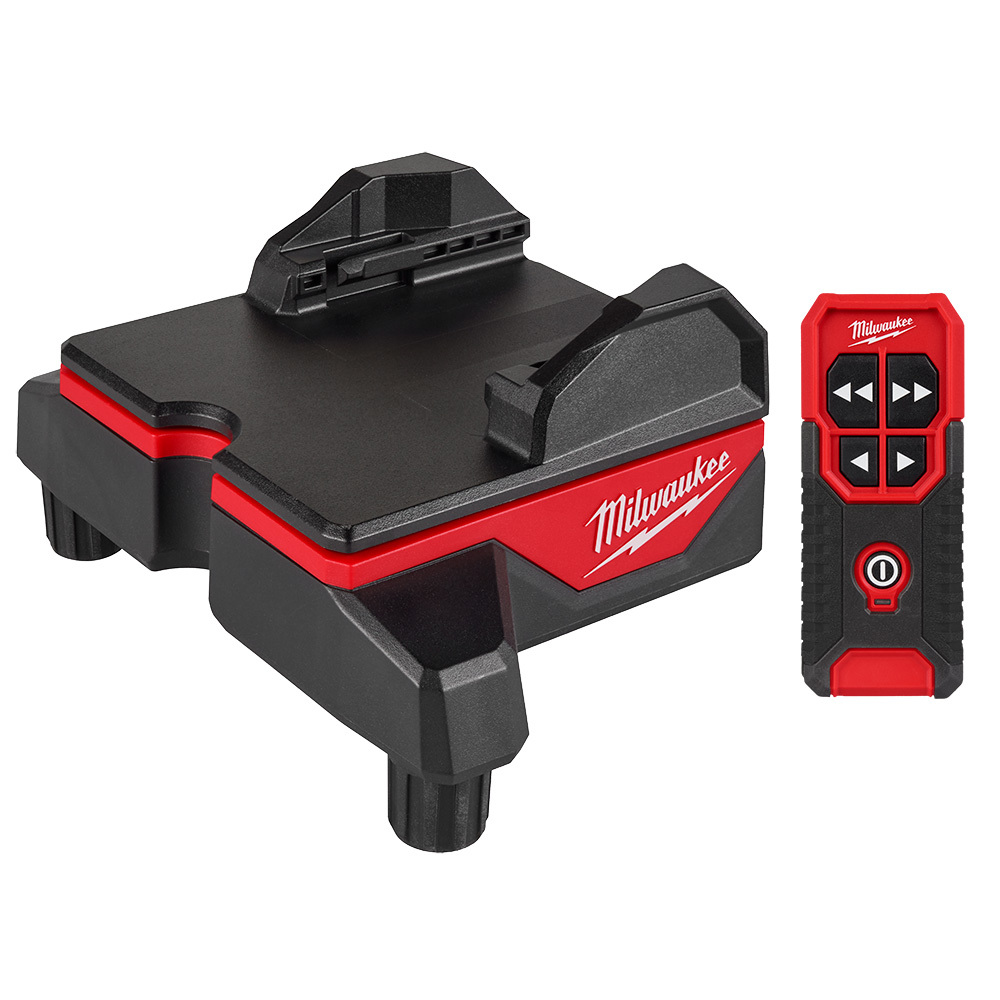 48-35-1314 Laser Alignment Base with Remote, For Use With M12 Lasers, REDLITHIUM USB Lasers and 1/4 to 20 in Thread Tripods, Polycarbonate, Black/Red