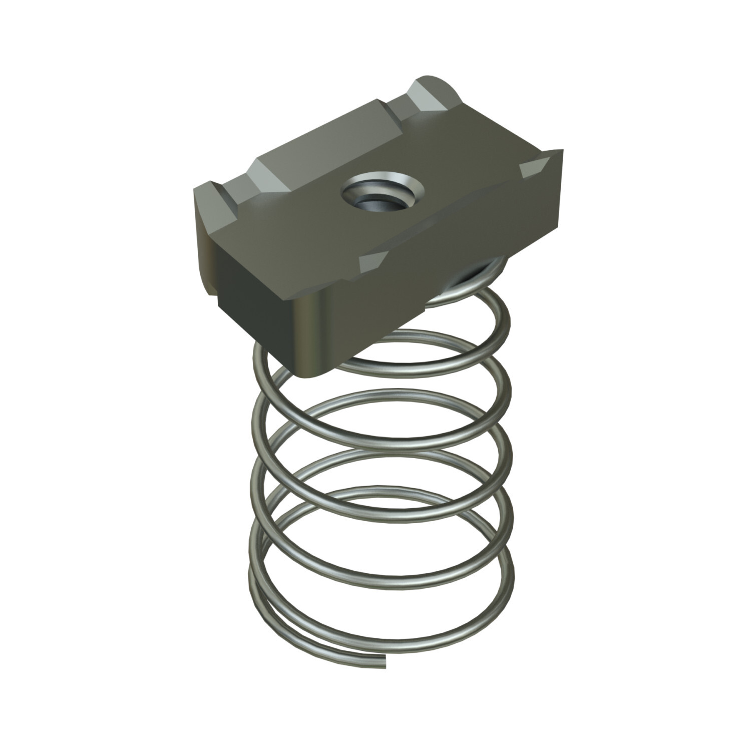 P6006-0832EG Channel Nut With Spring, For Use With P6000 Channel, #8-32 Thread, Mild Steel