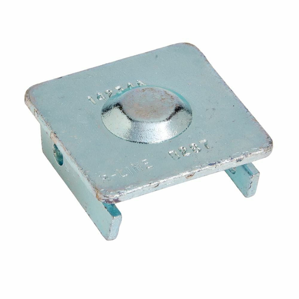 B287ZN Channel End Cap, 1-19/32 in W, For Use With 1-5/8 x 1-5/8 in B22 Series Channel, Low Carbon Steel, Zinc Plated