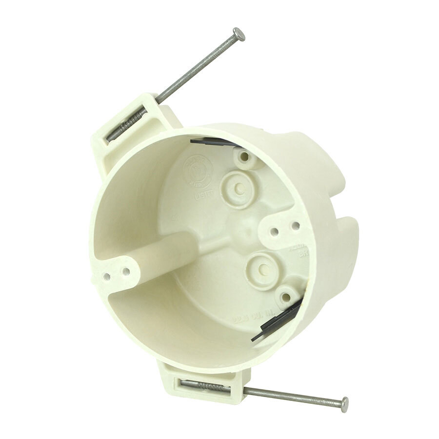 9351-N FiberglassBOX Non-Conductive Non-Metallic Fixture Support Box With Knockouts, Fiberglass Reinforced Polyester, 22.5 cu-in Capacity, 4 Knockouts, 2-7/16 in D