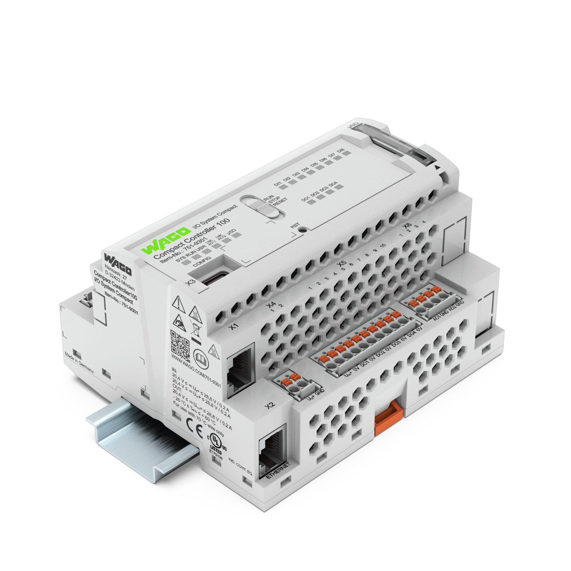 751-9301 751 Compact Controller, 24 V DC, 500, 2000 mA, 10 Inputs, 6 Outputs