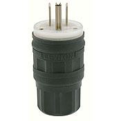 14W47-B 1-Phase Straight Blade Plug, 125 V AC, 15 A, 2 Poles, 3 Wires, Black