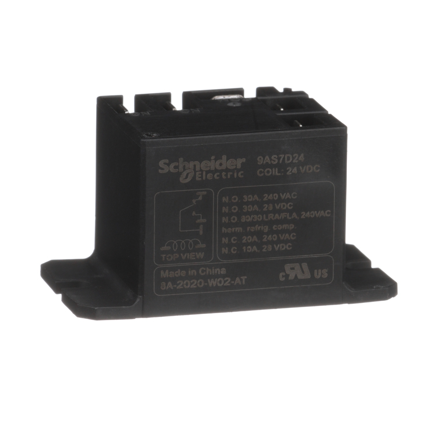 9AS7D24 9A Series Standard, 30 A, 1 Form C SPDT contact, 24 V DC v coil