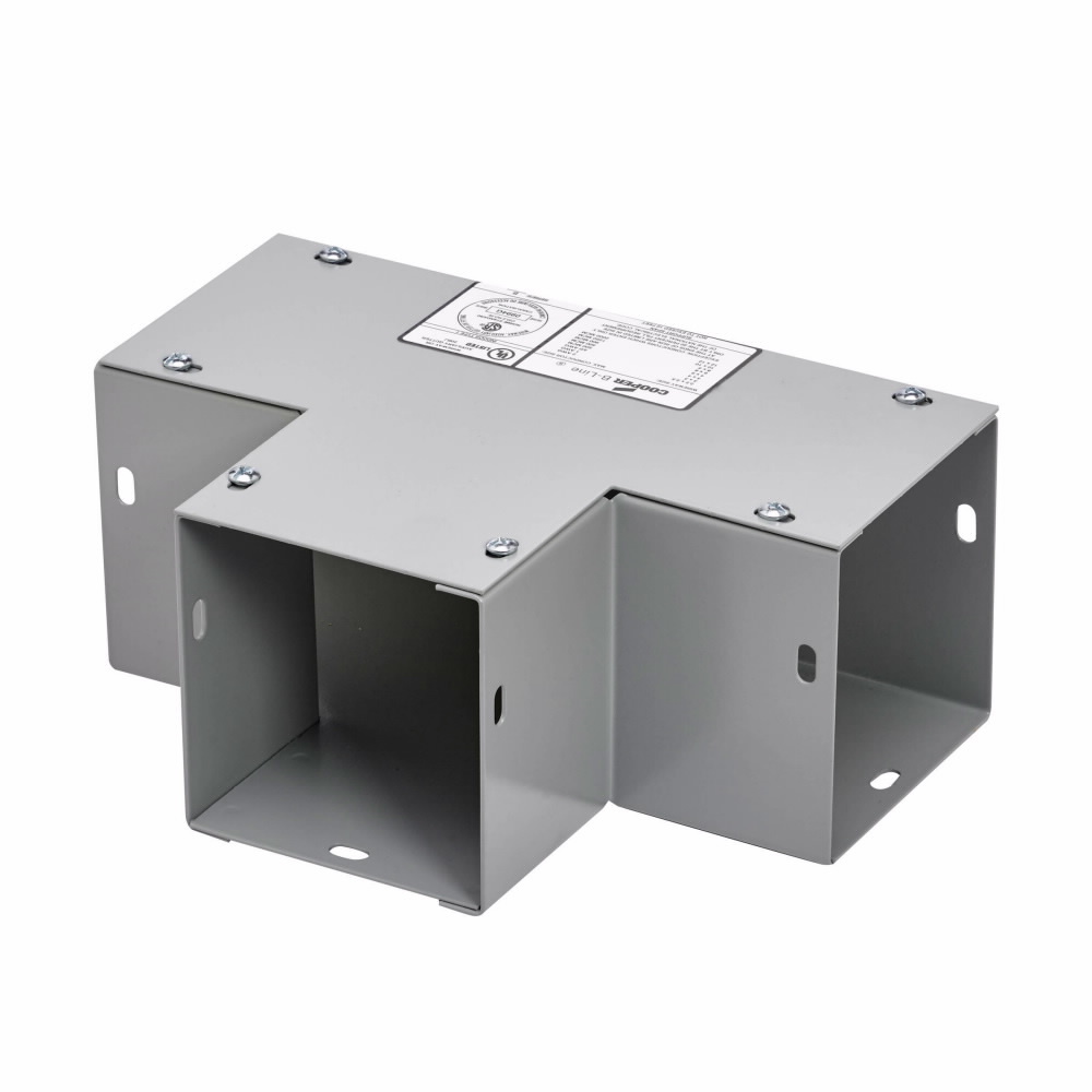 wireway tee fitting, Lay-in, Wireway tee fitting, NEMA 1, Steel, ANSI 61 gray painted, 4" X 4"