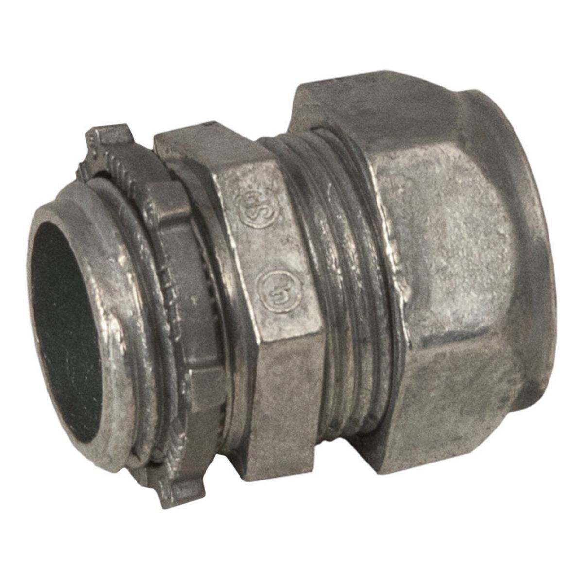 2805 Non-Insulated Compression Connector, 1-1/4 in Trade, 1-1/32 in Cable Openings, For Use With EMT Conduit, Die Cast Zinc