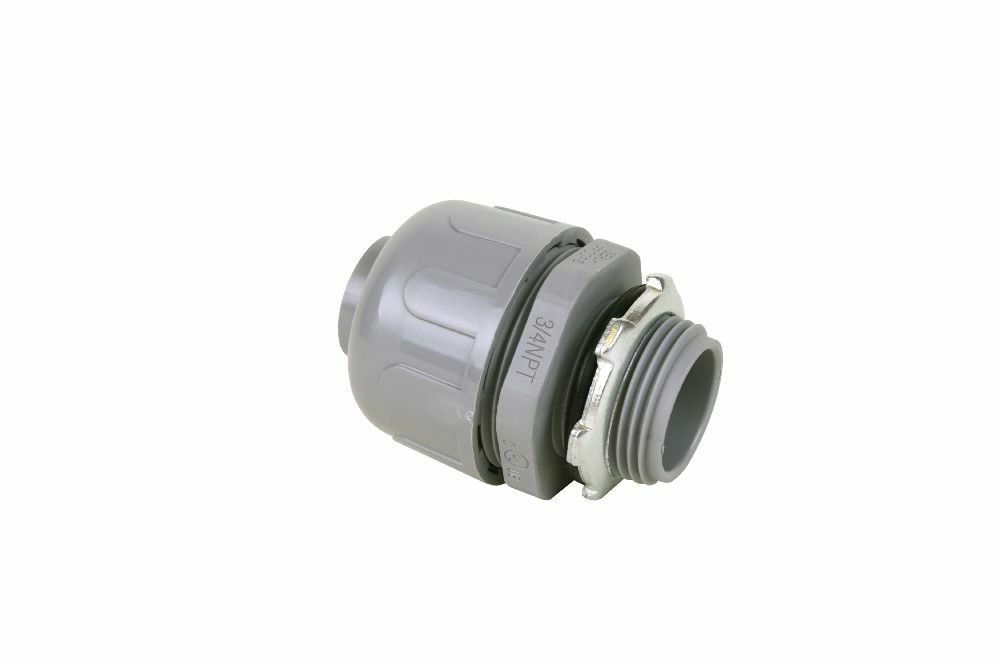065330 Kwikflex Non-Metallic Straight Liquid Tight Conduit Connector, 3/4 in Trade, Nylon
