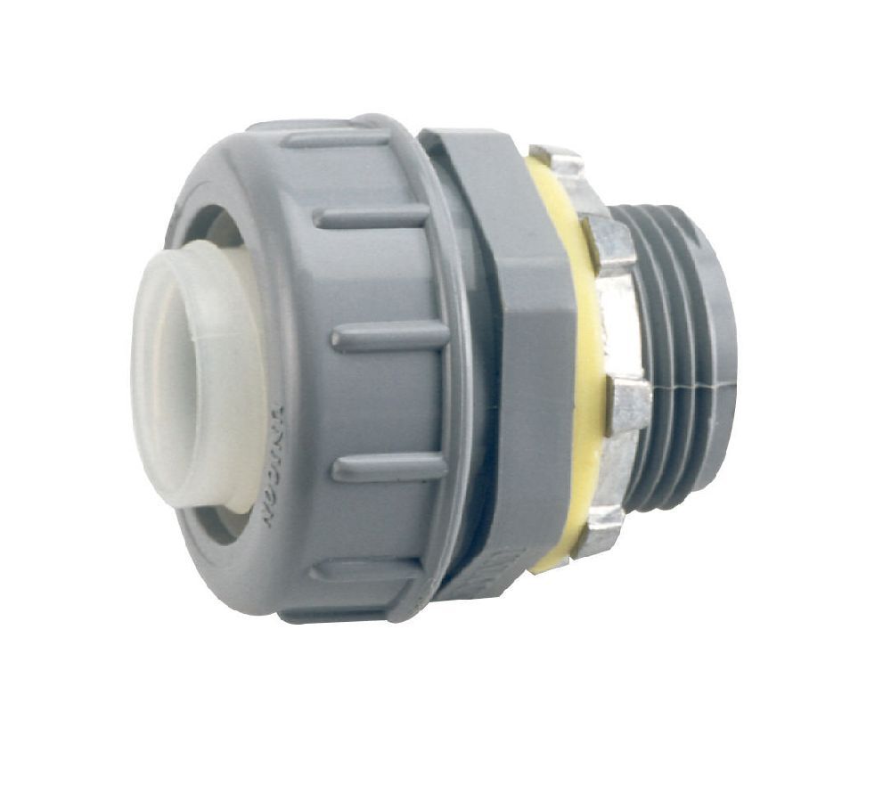 065332 Kwikflex Non-Metallic Straight Liquid Tight Conduit Connector, 1 in Trade, Nylon