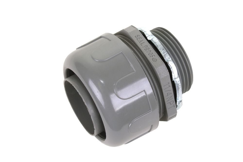 065334 Kwikflex Non-Metallic Straight 13 Conduit Fitting, 1-1/4 in Trade, Nylon 6