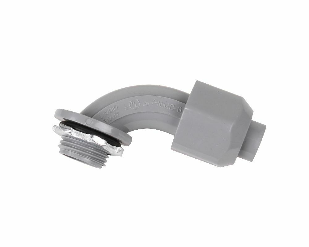 065350 Kwikflex Non-Metallic Screw On Elbow, 1/2 in Trade, 90 deg, PVC