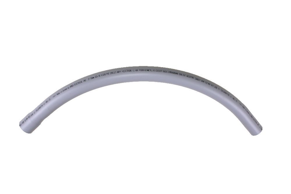 068030 Bell End x Spigot 259 Conduit Sweep, 2 in Trade, 90 deg, PVC