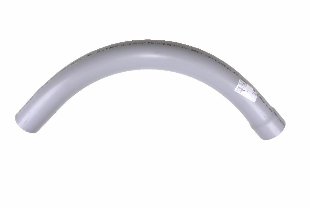 068050 Bell End x Spigot 259 Conduit Sweep, 4 in Dia, 90 deg, 24 in Radius, PVC