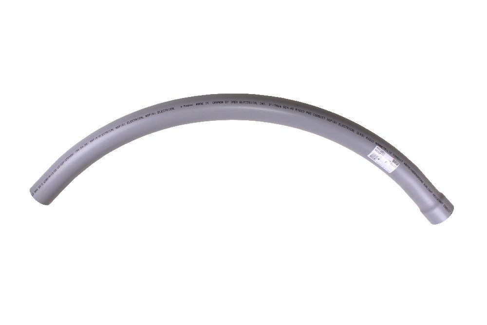 068058 Bell End x Spigot 259 Conduit Sweep, 3 in Dia, 90 deg, 36 in Radius, PVC