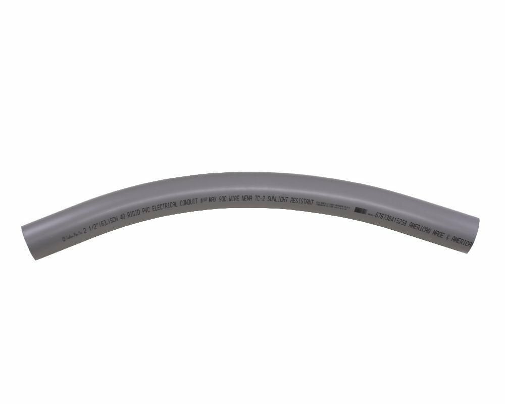 068865 Plain End Spigot 259 Conduit Sweep, 2 in Dia, 45 deg, 36 in Radius, PVC