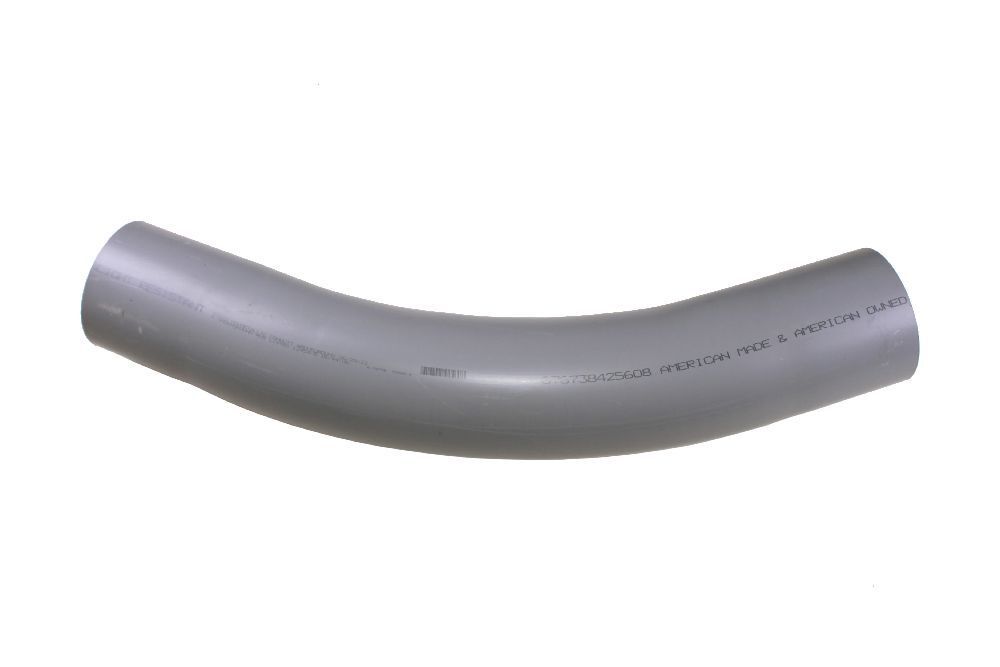 068872 Plain End Spigot 259 Conduit Sweep, 6 in Dia, 45 deg, 36 in Radius, PVC