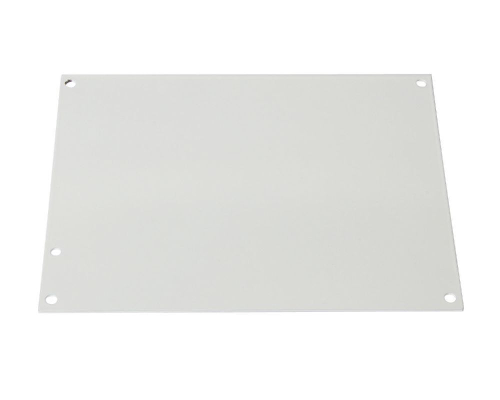 077861 Jbox Back Panel, 8 in L x 8 in W, 14 ga Carbon Steel, White