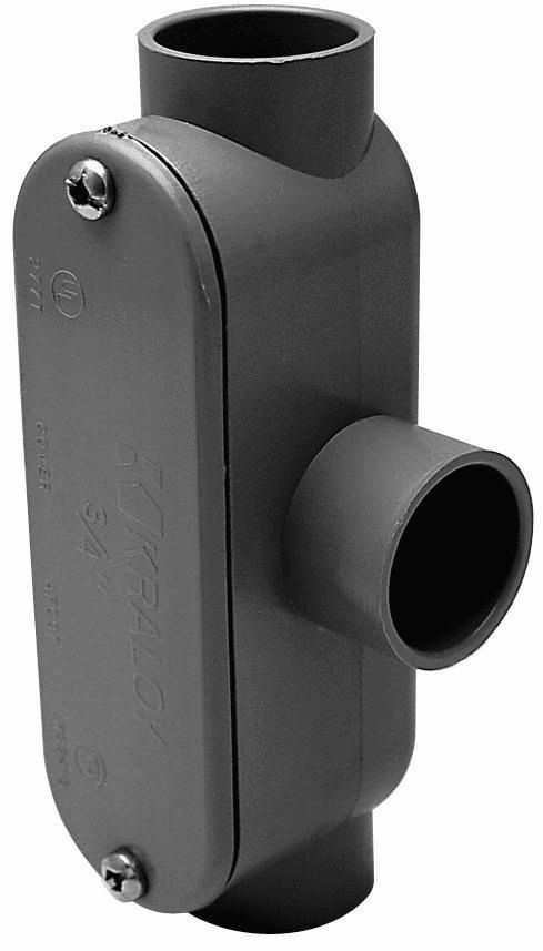 078179 Type T 8 Access Fitting, 1-1/4 in Hub, 26.5 cu-in, PVC