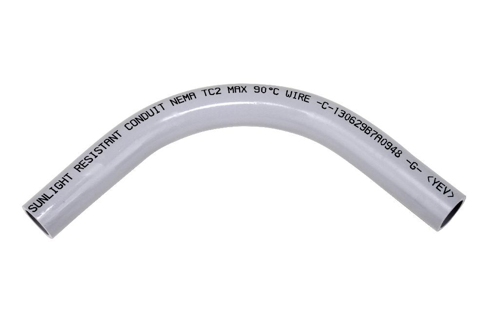 078541 Spigot Standard Radius 99 Conduit Elbow, 3/4 in Trade, 90 deg, PVC