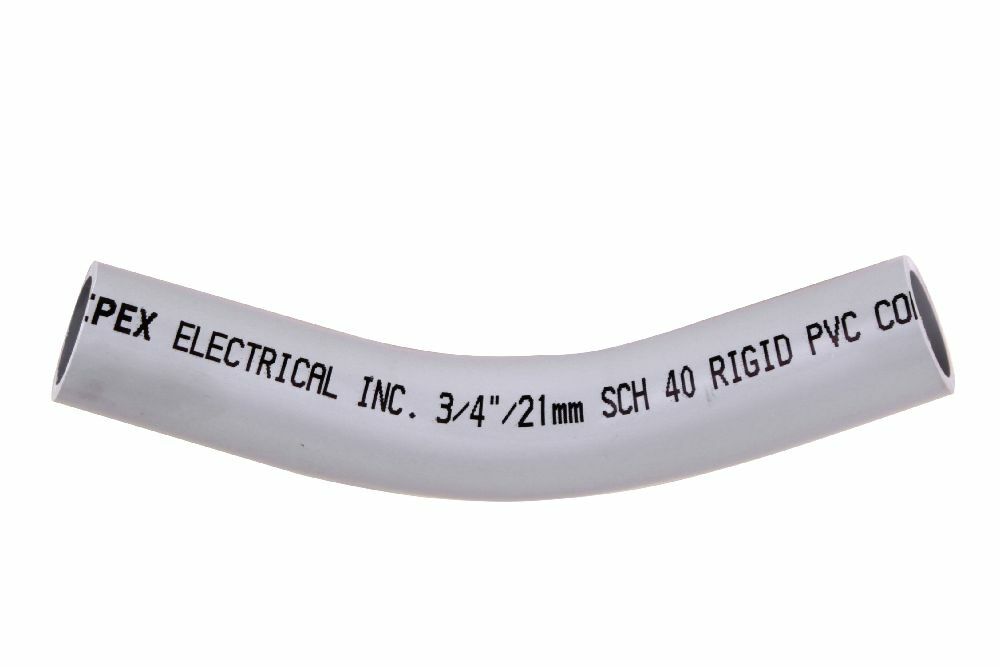 078552 Spigot Standard Radius 99 Conduit Elbow, 1/2 in Trade, 45 deg, PVC