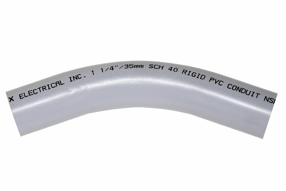 078555 Spigot Standard Radius 99 Conduit Elbow, 1-1/4 in Trade, 45 deg, PVC