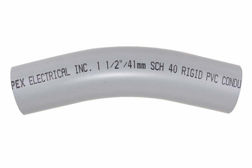 078568 Spigot Standard Radius 99 Conduit Elbow, 1-1/2 in Trade, 30 deg, PVC
