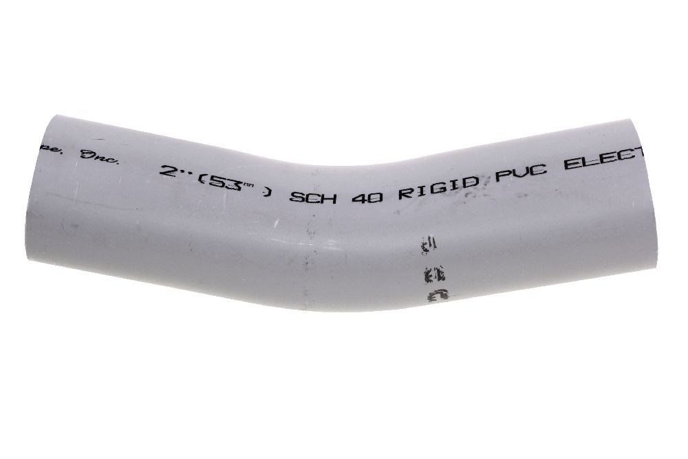 078581 Spigot Standard Radius 99 Conduit Elbow, 2 in Trade, 22-1/2 deg, PVC