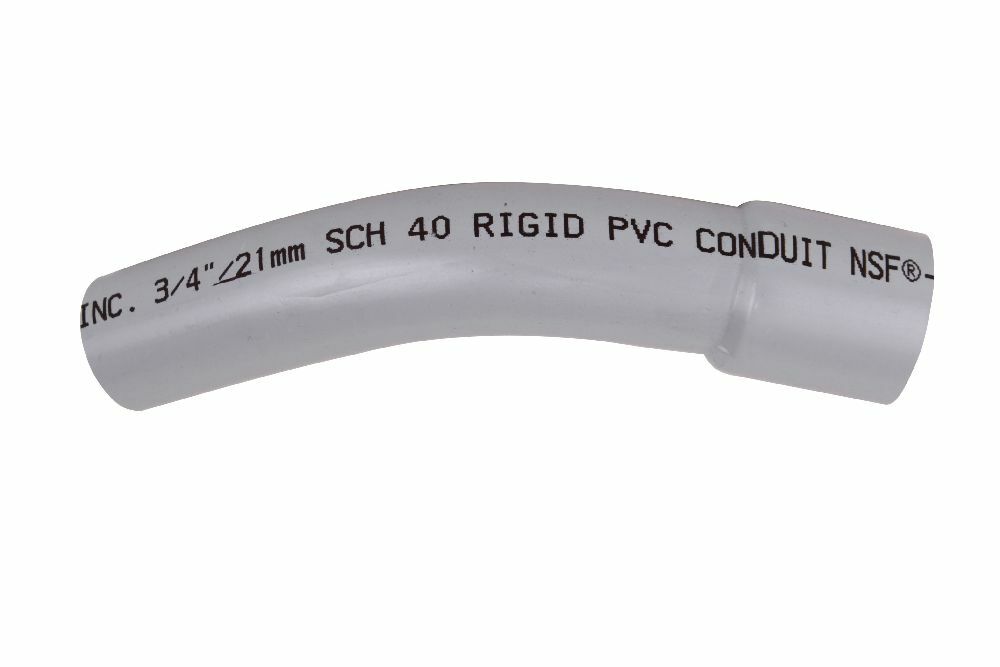 078610 Bell End x Spigot Standard Radius 99 Conduit Elbow, 5 in Trade, 45 deg, PVC