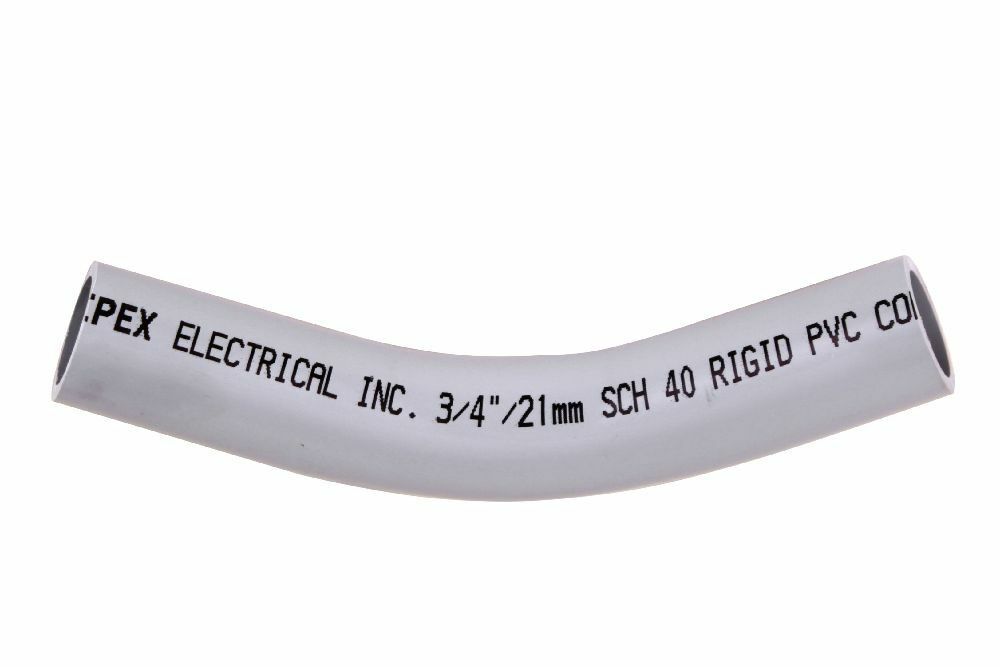 078634 Spigot Standard Radius 99 Conduit Elbow, 1-1/4 in Trade, 45 deg, PVC