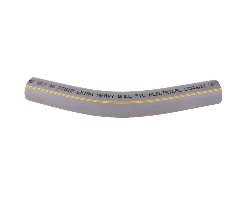078647 Spigot Standard Radius 99 Conduit Elbow, 2 in Trade, 30 deg, PVC