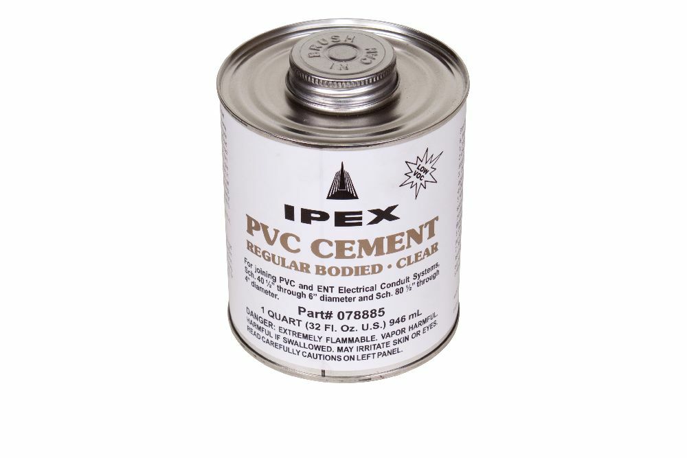 078885 Low VOC Regular Bodied 9 Solvent Cement With Applicator Cap, 1 qt, Solid, Clear, 1.4 to 1.65