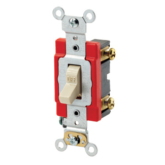 1222-2T Self-Grounding AC Quiet Toggle Switch With External Wire Clamp, 120/277 V AC, 20 A, 800 W, 1000 VA Power Rating