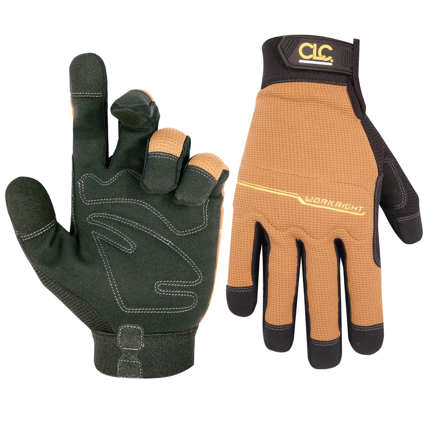 124M High Dexterity General Purpose Gloves, Mechanic, Synthetic Leather Palm, Neoprene/Spandex Back/Leather, Red, Adjustable Cuff, Resists: Abrasion, Unlined Lining