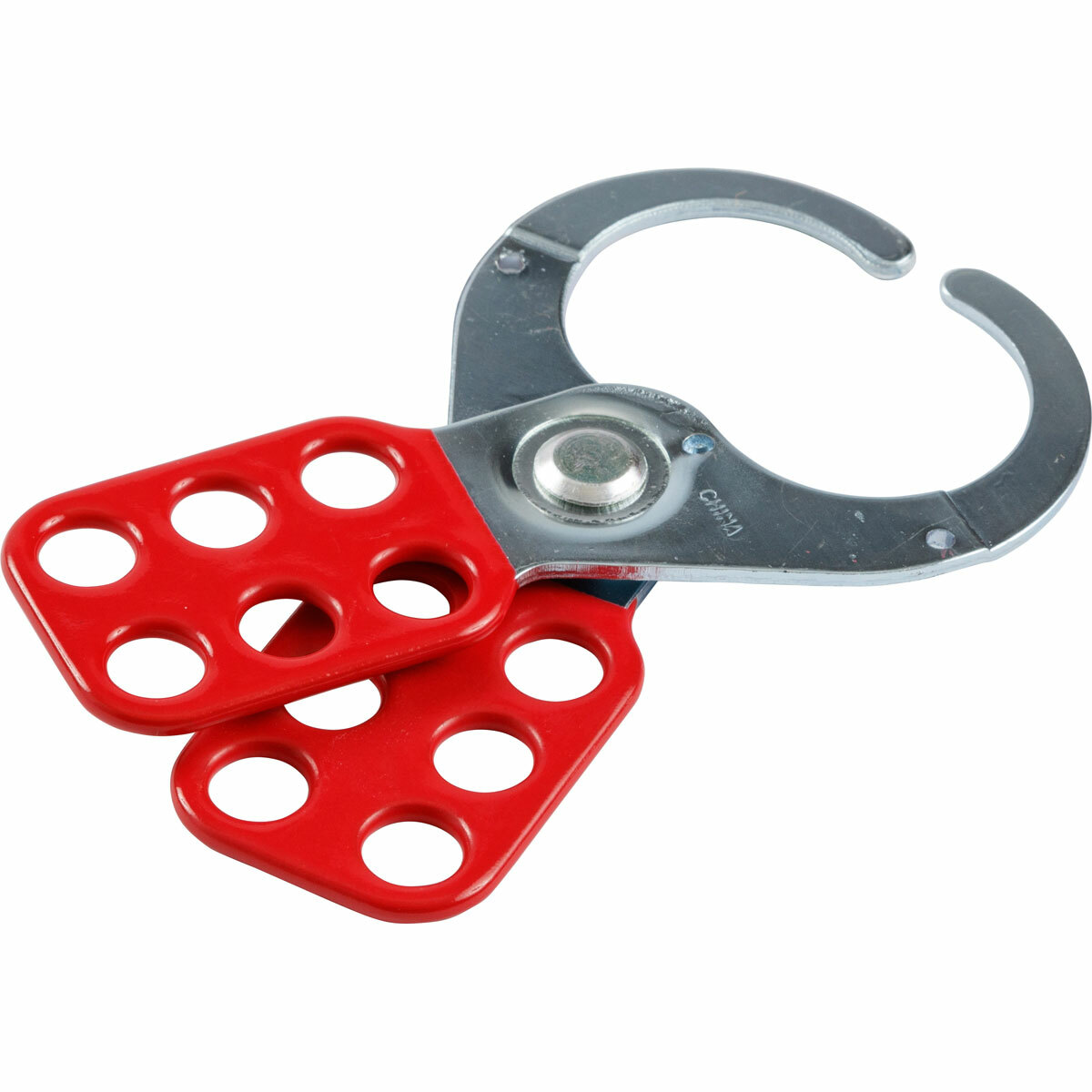 133162 Safety Lockout Hasp, 6 Padlocks, 0.4 in Dia Max Padlock Shackle, Steel