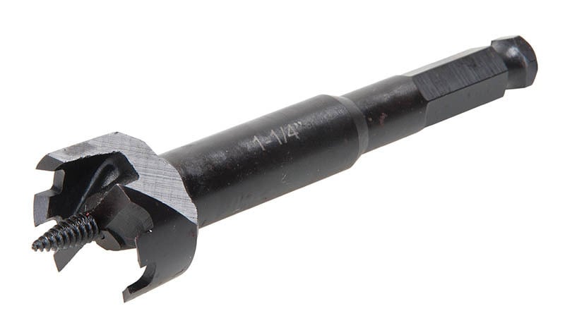 149H2-1-1/4 E-Z Bore Quick-Change Wood Boring Bit With Fixed Pockets, 1-1/4 in Dia, 5 in OAL, 7/16 in Shank