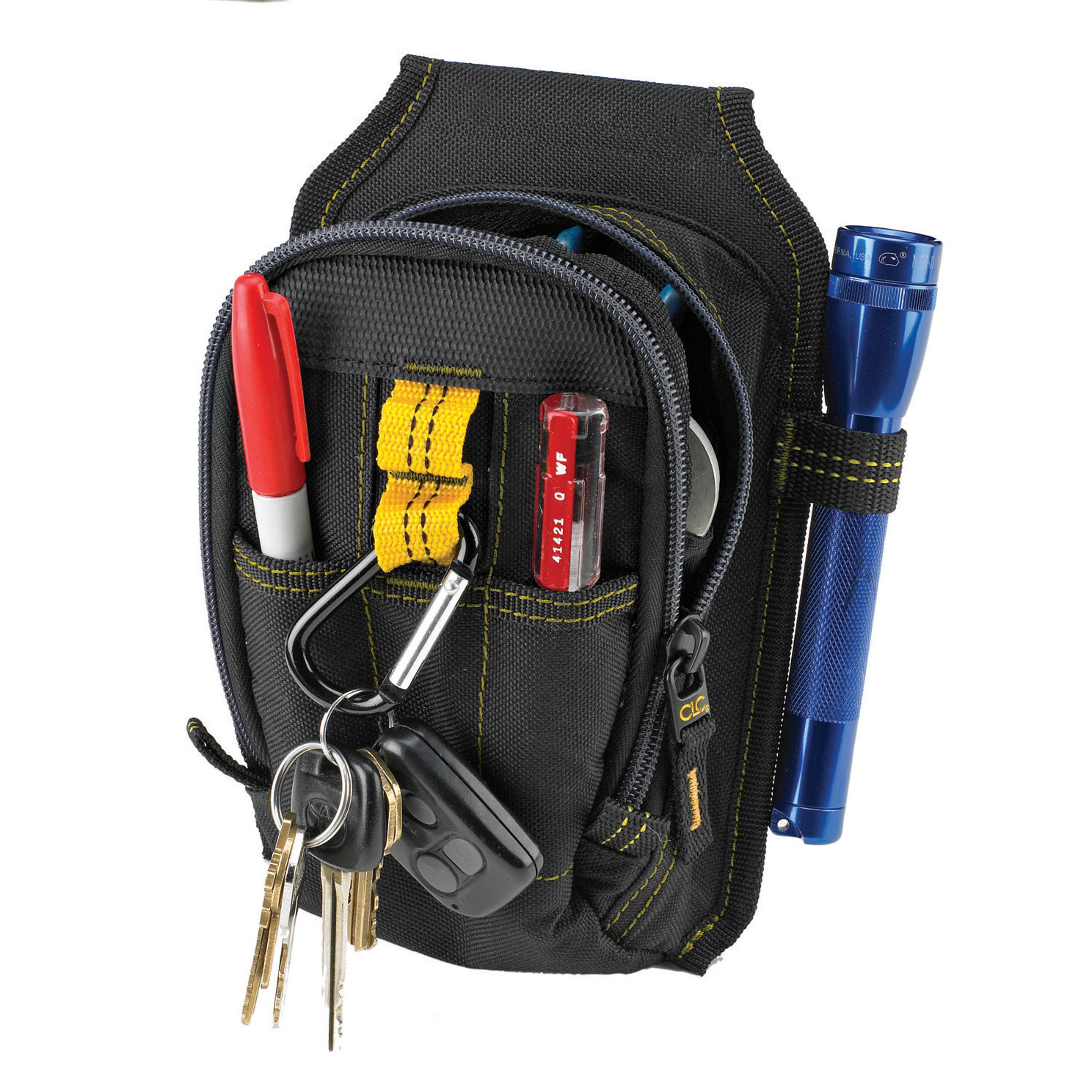 CLC, Poly Multi-Purpose Carry-All Tool Pouch, Black, 9 pockets, 7 inner pockets, Polyester Fabric, Zipper