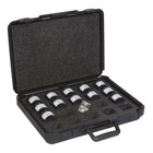 14 Ton Stainless Steel Hex Die Kit (#6 to 750 kcmil)  for TBM12P, TBM14, and TBM15 Series Hydraulic Tools - Dies Include 24 (Blue), 29 (Gray), 33 (Brown), 37 (Green), 42 (Pink), 45 (Black/Gold), 50 (Orange/Tan), 54 (Purple/Olive), 62 (Yellow), 66 (White), 71 (Red), 76 (Blue), 87H (Brown), 94H (Green), 106H (Black) in Plastic Case.