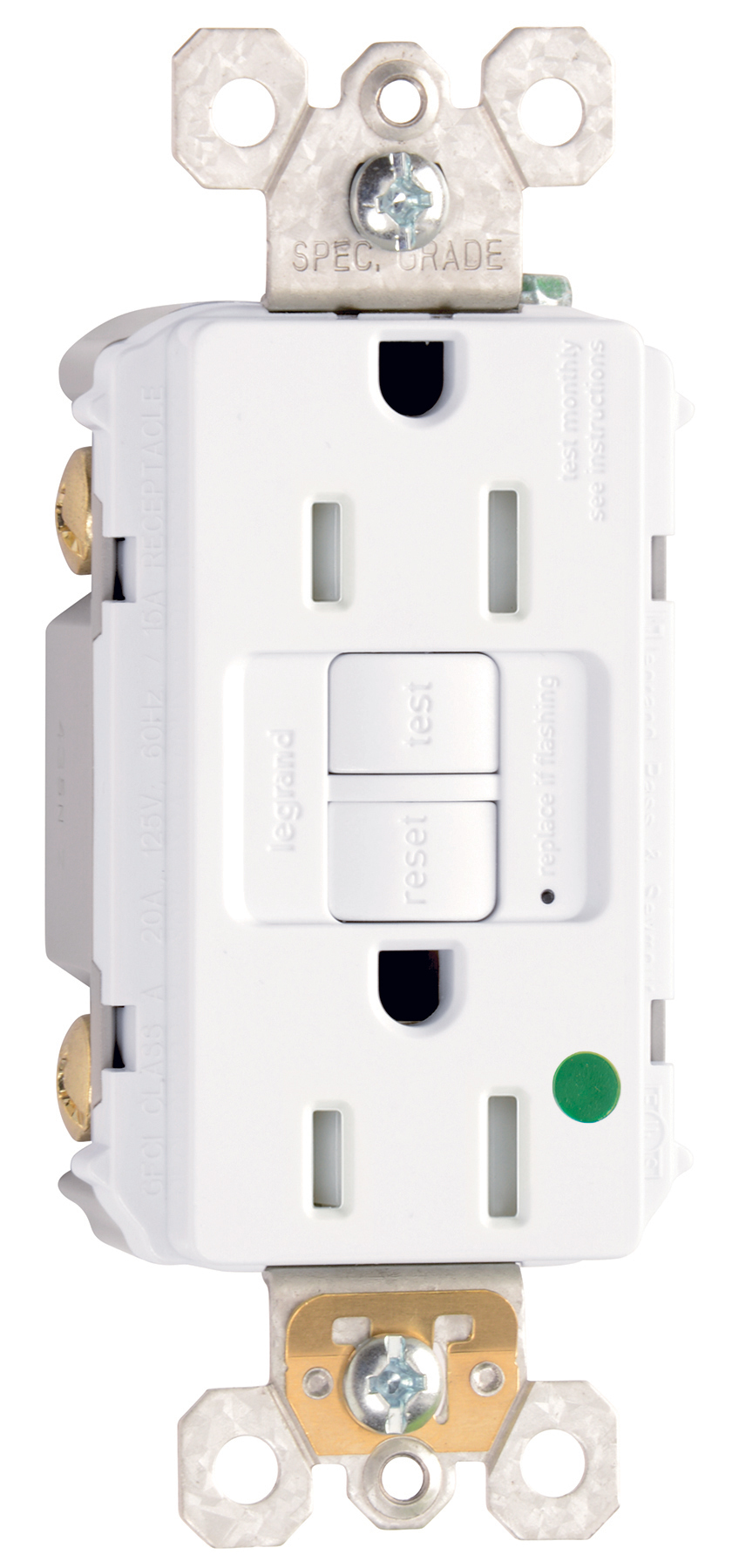 1597HGTRRED  15 Amp Duplex GFCI Receptacles with SafeLock Protection, Red