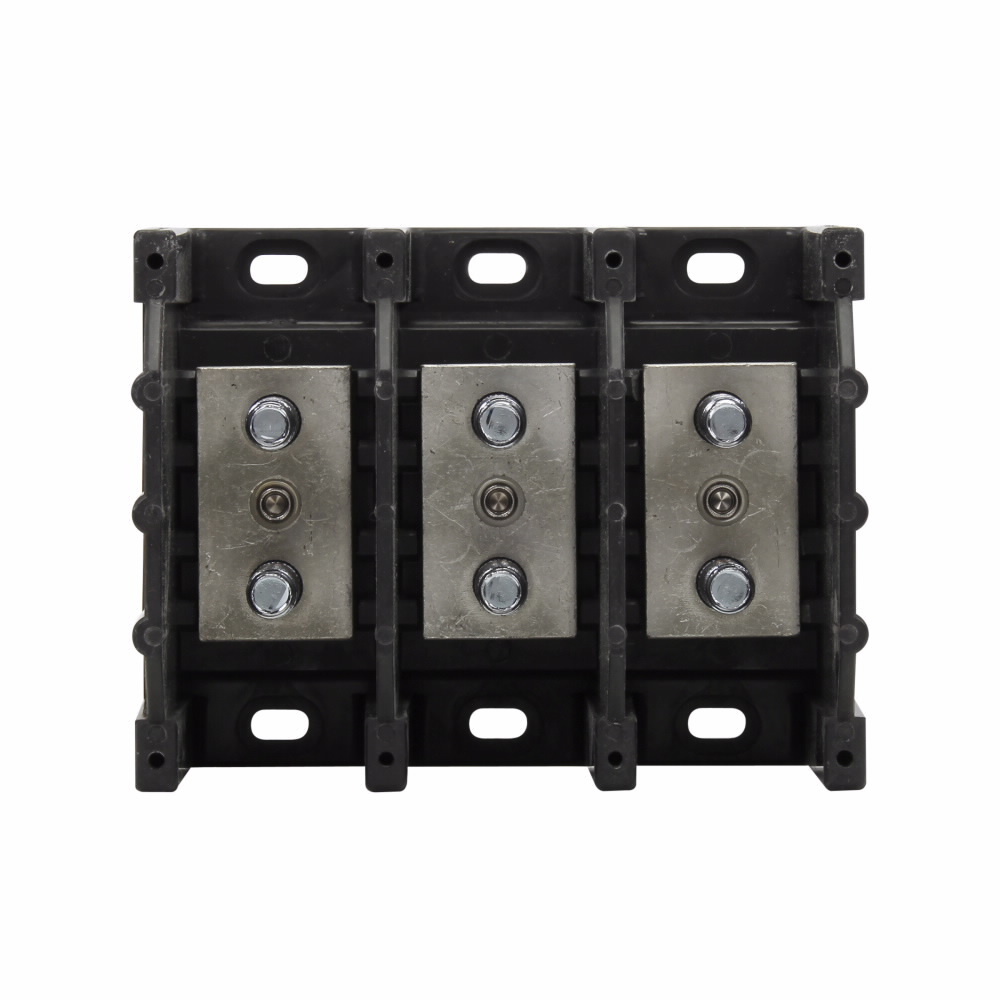 16392-1-H Power Terminal Block With Washers and Hex Nuts, 600 V AC/DC, 400 A, 1 Pole, Thermoplastic