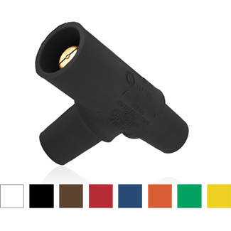16A22-UB Rhino-Hide Cam Type Taper Nose Single Pole Multi-Way Connector, 600 V AC/DC, 400 A, Female x Male Connection, TPV Housing