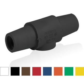 16A24-UG Rhino-Hide 1-Pole Cam Type Taper Nose Multi-Way Connector, 600 V AC/DC, 400 A, Female x Female, Santroprene TPV Housing